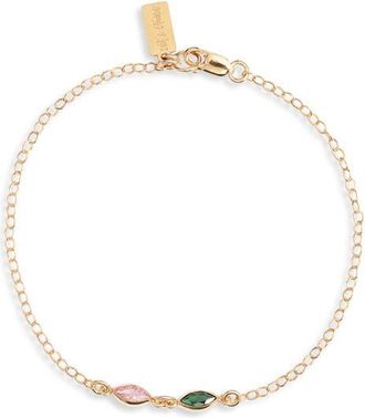 Set & Stones Marquise Multi Birthstone Bracelet in Gold /2 Charms at Nordstrom