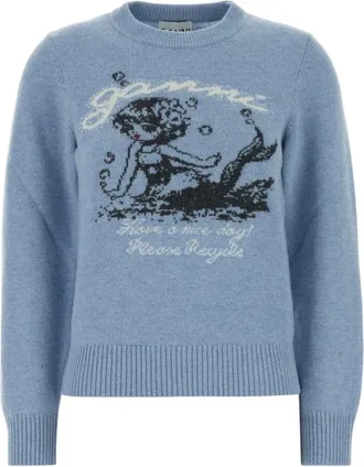Ganni Donna, Maglie, Blu, XS, new