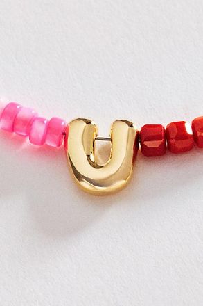 Anthropologie Colorful Beaded Initial Necklace