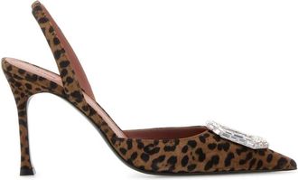 Amina Muaddi Camelia Sling 90 - Dames - Pumps - Veelkleurig - 38 EU - Leer - Schoenen