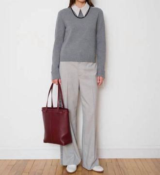 WE-AR4 Chaplin Crewneck Sweater In Light Grey