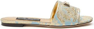 Dolce & Gabbana Blue Polyester Womens Slippers