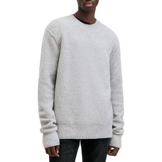 AllSaints Hatten Waffle Stitch Sweater in Light Grey at Nordstrom Rack, Size Xx-Large