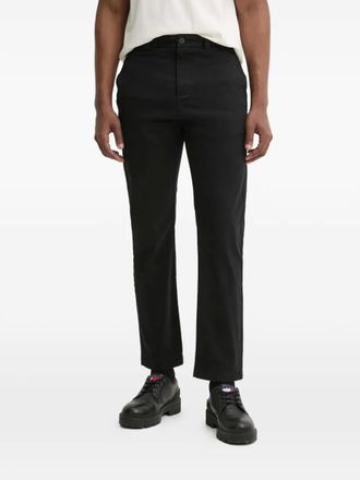 HUGO BOSS Pantaloni slim con applicazione - Nero