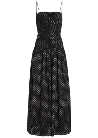 Faithfull The Brand Mira Polka dot Cotton Maxi Dress - Black And White - XL (UK16 / XL)