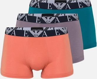 Emporio Armani Mens 3-Pack Stretch Cotton Multi-Colour Boxer Trunks - Orange - Size: 37/36/32