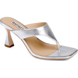 Badgley Mischka Whitley Flip Flop in Silver Metallic at Nordstrom, Size 7.5