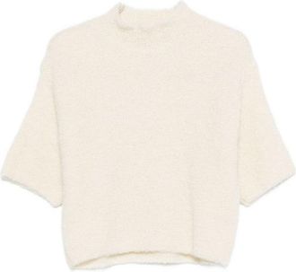Antonelli Boxy Cropped Beige Sweater