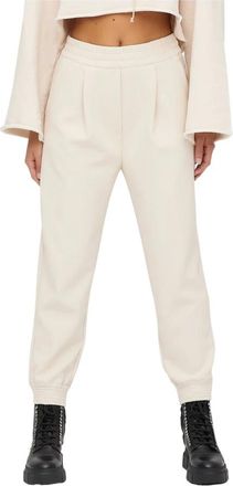 Erika Cavallini Semi Couture Trainingsbroek - Dames - Sweatpants - Beige - XS - Leer - Broeken