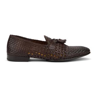 Doucal's Loafers, male, Brown, Size: 10 US Woven leather moccasins