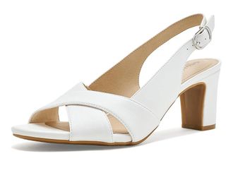 Life Stride Freesia Slingback Sandals Womens Dress Sandals Bright White : 9.5 W (C), Synthetic