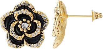 Adornia Adornia 14K Plated Cz Black Carnelian Earrings