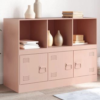 vidaXL Credenza Rosa 99x39x73 cm in Acciaio - Vidaxl