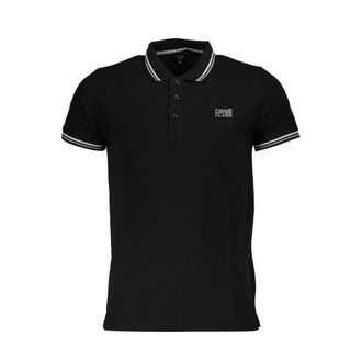 Cavalli Black Cotton Men Polo Mens Shirt