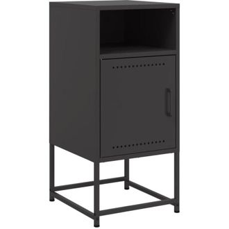 vidaXL Mesita De Noche Acero Negra 36x39x78 Cm Vidaxl