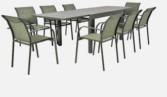 Sweeek Set tavolo da giardino allungabile con 8 sedie