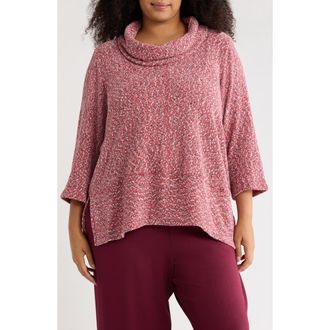 Ruby Rd. Space Dye Chenille Pullover Sweater in Cherry Multi at Nordstrom Rack, Size 2X