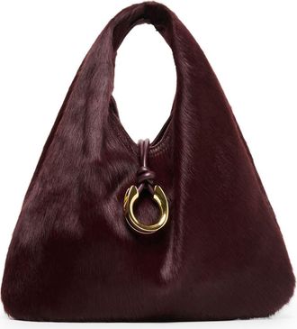 Dolce Vita Martin Genuine Calf Hair Hobo Bag in Burgundy at Nordstrom