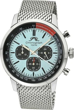 Porsamo Bleu Simon Mesh Strap Chronograph Watch, 22mm in Silver Tone/black And Blue at Nordstrom Rack