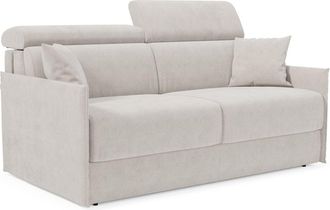 Divani.Store Miryam Sof&aacute; Cama Con Reposacabezas Reclinables En Suave Tejido Antimanchas T31 149 Cm Blanco