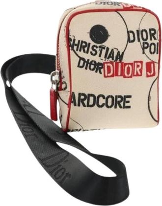 Dior Pre-owned Cross Body Bags, female, White, Size: ONE SIZE Pre-owned Vintage Canvas Pouch