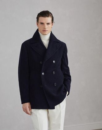 Brunello Cucinelli Mens Cobalt Wool Double Breasted Jacket, Size 44