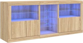 vidaXL Vidaxl - Aparador Con Luces Led Roble Sonoma 162x37x67 Cm