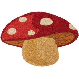 Fisura Zerbino dingresso con Forma. Originale zerbino in Cocco con Base Antiscivolo in PVC. Misure: 70 x 40 cm. (Fungo Rosso)