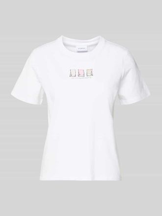 Comma T-Shirt mit Rundhalsausschnitt in Weiss, Gr&ouml;&szlig;e 34