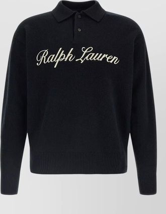 Polo Ralph Lauren wool alpaca logo-intarsia polo sweater