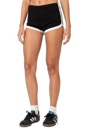 Edikted Elana Microshorts in Black-And-White at Nordstrom, Size Small
