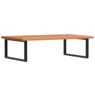vidaXL Vidaxl - Estante De Lavabo De Pared De Acero Y Madera Maciza De Haya