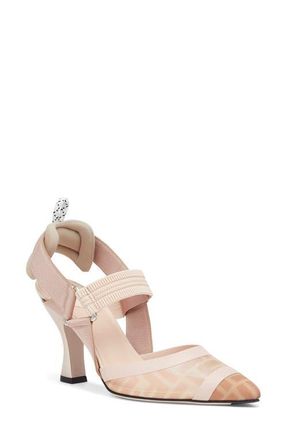 Fendi Colibri Mesh Slingback Pump in Rose/nude at Nordstrom, Size 10.5Us
