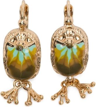 Gas Bijoux Earrings Green Gold Scaramouche Email
