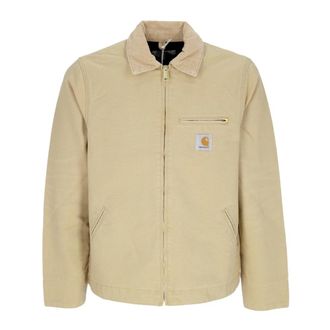 Carhartt Work in Progress Canvas Detroit Jack Bourbon Verouderd - Heren - Zomerjassen - Beige - L - Katoen - Jassen