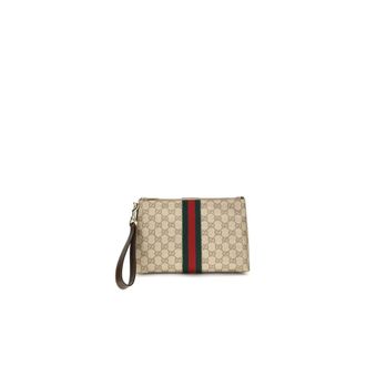 Gucci Cartera de mano GG Supreme Canvas - Bags - Hombre - Beige - ONE SIZE