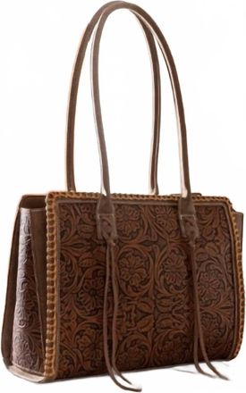 Montana West Womens Tooled Concealed Carry Tote Bag In Brown