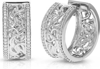 Vir Jewels 1/2 cttw Lab Grown Diamond Hoops Earrings in Sterling Silver With Hidden Post For Women