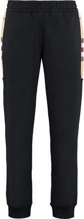 Burberry Trainingsbroek met ruitpanelen - Heren - Sweatpants - Zwart - XL - Katoen - Broeken