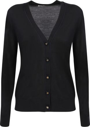 Tory Burch Simone Cardigan - Dames - Vesten - Zwart - S - Wol - Truien & Vesten