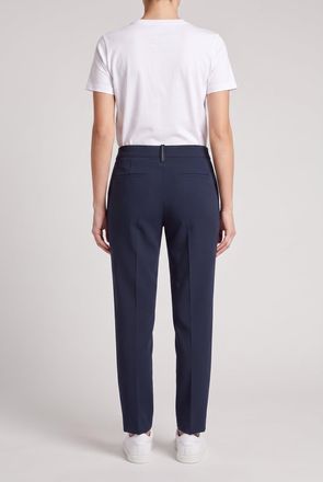 Brunello Cucinelli Tailored Cotton-Blend Trousers - Navy