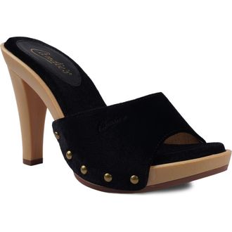 Candie's Antonella Slide Sandal in Black Velvet at Nordstrom, Size 10