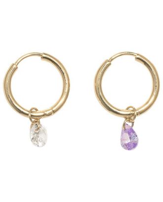 Completedworks Silbergold-Creolen mit unterschiedlichen Zirkonia