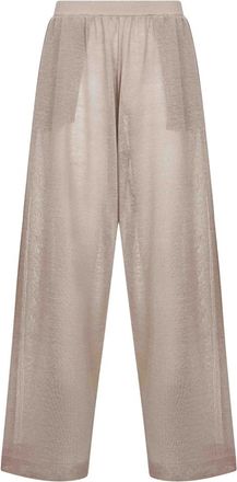 Alaia Wide Broeken - Dames - Wijde Broeken - Beige - M - Linnen - Broeken