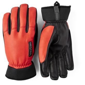 Hestra Army Leather Wool Terry 5 Finger Handschuhe - Unisex | rot