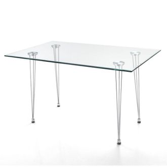 Oresteluchetta Tavolo in vetro temprato trasparente cm. H.75 x L.130 x P.80