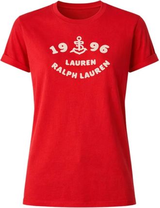 Ralph Lauren T-Shirts, female, Red, Size: M Embroidered Logo T-Shirt