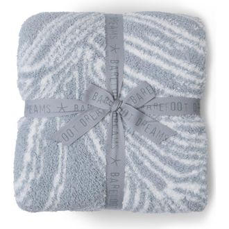 Barefoot Dreams CozyChic Flowing Petals Throw Blanket in Moonwater/Pearl at Nordstrom