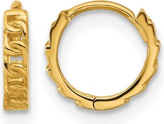 Diamond2Deal 14K Yellow Gold Curb Link Round Hinged Hoop Earrings