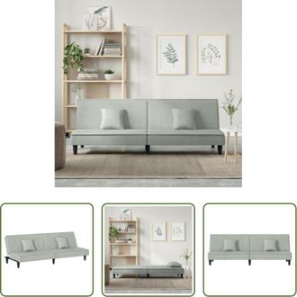 vidaXL Velluto - Divano Letto Grigio Chiaro in Velluto